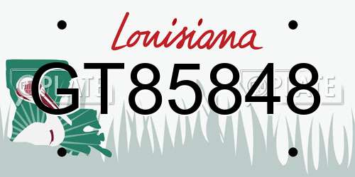 GT85848 Louisiana License Plate