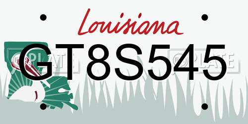 GT8S545 Louisiana License Plate