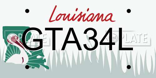GTA34L Louisiana License Plate
