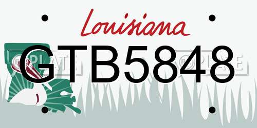 GTB5848 Louisiana License Plate