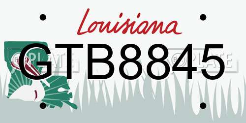 GTB8845 Louisiana License Plate