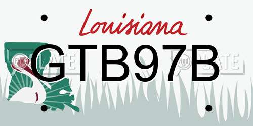 GTB97B Louisiana License Plate