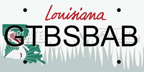 GTBSBAB Louisiana License Plate
