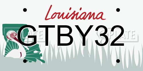 GTBY32 Louisiana License Plate