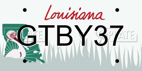 GTBY37 Louisiana License Plate