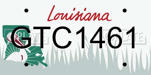 GTC1461 Louisiana License Plate