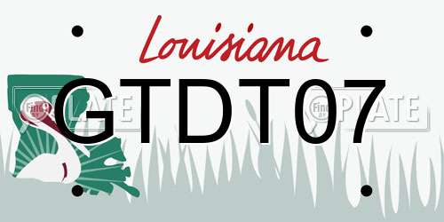 GTDT07 Louisiana License Plate