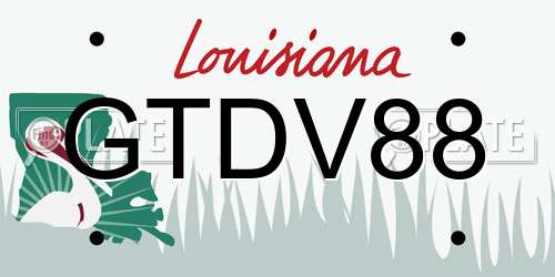 GTDV88 Louisiana License Plate