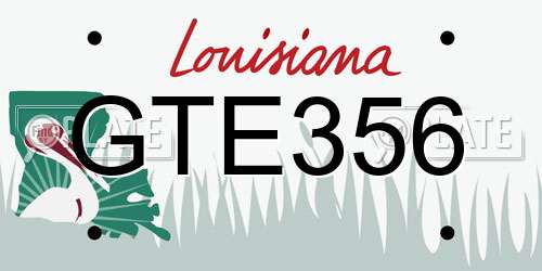 GTE356 Louisiana License Plate