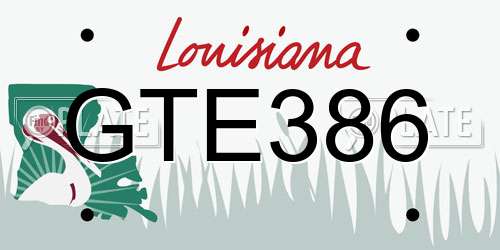 GTE386 Louisiana License Plate