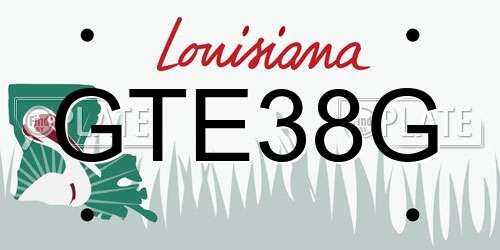 GTE38G Louisiana License Plate