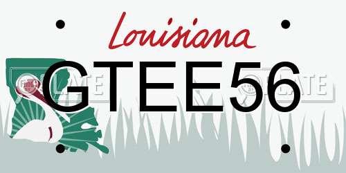 GTEE56 Louisiana License Plate