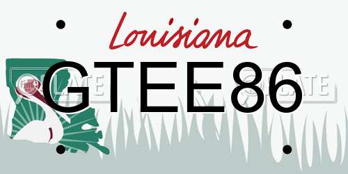 GTEE86 Louisiana License Plate