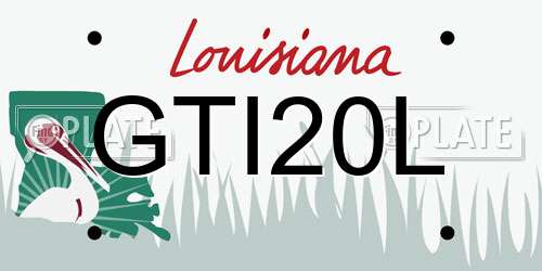 GTI20L Louisiana License Plate