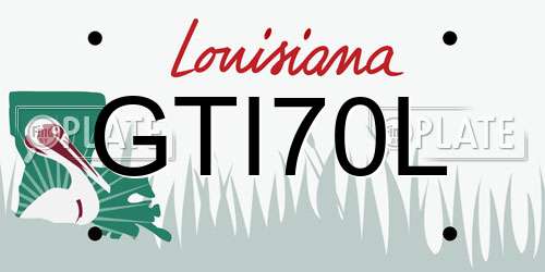 GTI70L Louisiana License Plate