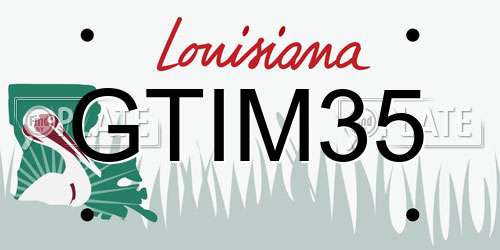 GTIM35 Louisiana License Plate