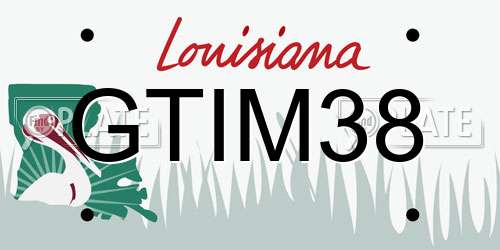 GTIM38 Louisiana License Plate