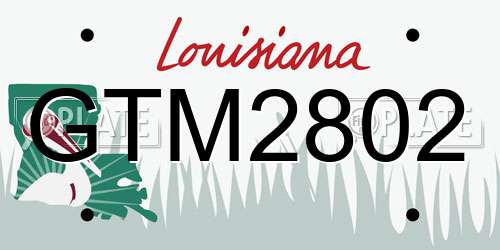 GTM2802 Louisiana License Plate