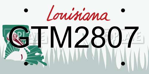 GTM2807 Louisiana License Plate