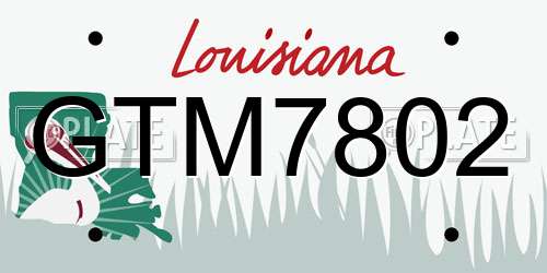 GTM7802 Louisiana License Plate