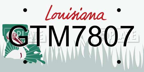 GTM7807 Louisiana License Plate