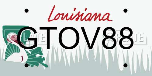 GTOV88 Louisiana License Plate