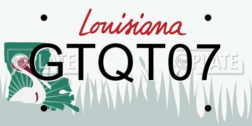 GTQT07 Louisiana License Plate