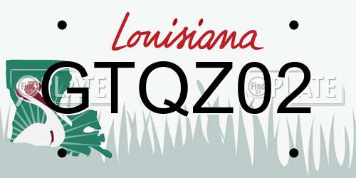 GTQZ02 Louisiana License Plate