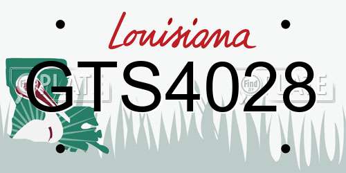 GTS4028 Louisiana License Plate