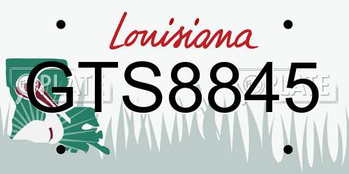 GTS8845 Louisiana License Plate