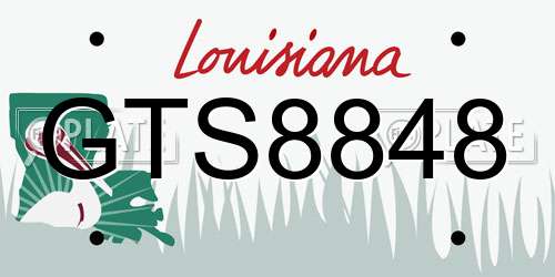 GTS8848 Louisiana License Plate
