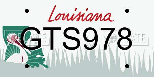 GTS978 Louisiana License Plate