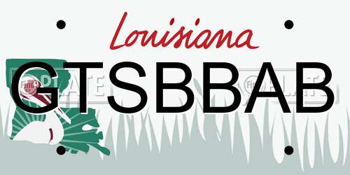 GTSBBAB Louisiana License Plate
