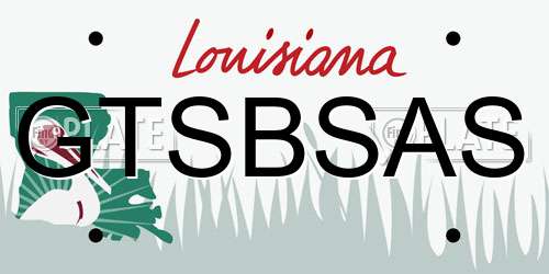 GTSBSAS Louisiana License Plate