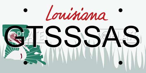 GTSSSAS Louisiana License Plate