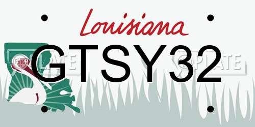 GTSY32 Louisiana License Plate