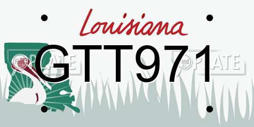 GTT971 Louisiana License Plate