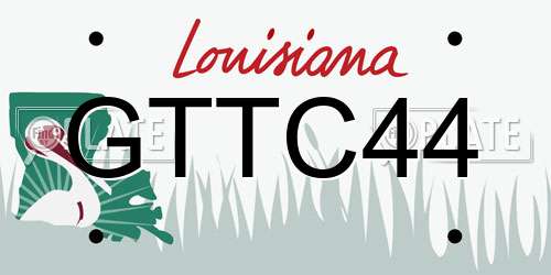 GTTC44 Louisiana License Plate