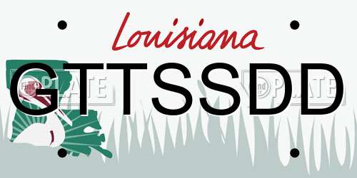 GTTSSDD Louisiana License Plate
