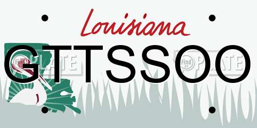 GTTSSOO Louisiana License Plate