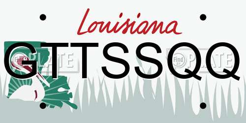 GTTSSQQ Louisiana License Plate