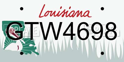 GTW4698 Louisiana License Plate