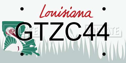 GTZC44 Louisiana License Plate