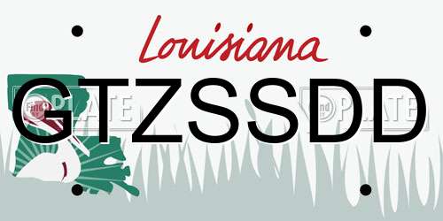 GTZSSDD Louisiana License Plate