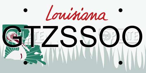GTZSSOO Louisiana License Plate