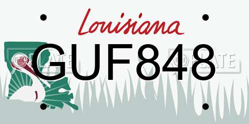 GUF848 Louisiana License Plate