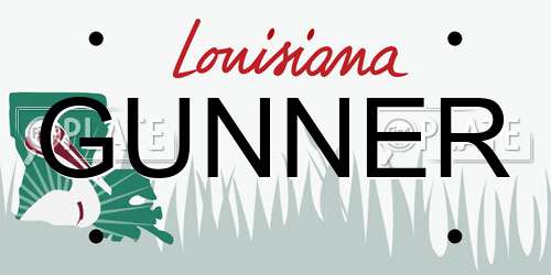 GUNNER Louisiana License Plate