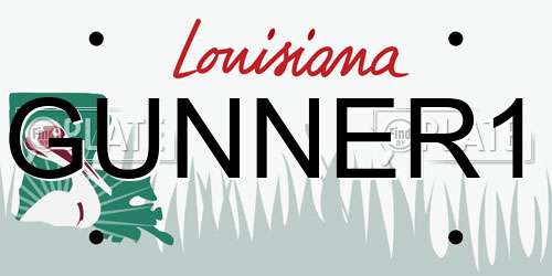 GUNNER1 Louisiana License Plate