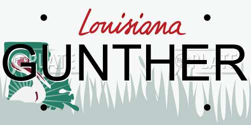 GUNTHER Louisiana License Plate