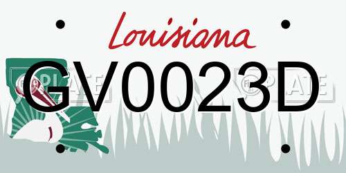 GV0023D Louisiana License Plate
